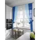 Тюль на шторной ленте для кухни Helga Инганс 140x180 см цвет синий