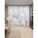 Тюль Joyarty на шторной ленте Танцующий осьминог 310x265 см рисунок природный цвет черный