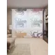 Тюль Joyarty на шторной ленте Радужные кальмары 310x265 см рисунок природный цвет черный