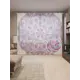 Тюль Joyarty на шторной ленте Цветочный орнамент 310x265 см рисунок вензель цвет бордовый