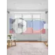 Тюль на шторной ленте для кухни Футбольная Россия 155x180 см цвет синий