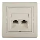 Розетка компьютерная двойная встраиваемая Aling-conel Prestige 615.99 RJ45 Cat 6 UTP цвет бежевый