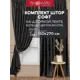 Комплект штор на шторной ленте Amore Mio Однотонный софт 150x270 см цвет черный