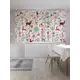 Штора Joyarty "Новогодние олени" на шторной ленте 180x145 цвет красный