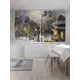 Штора Joyarty "Зима в городе" на шторной ленте 180x145 цвет коричневый