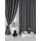 Комплект штор на шторной ленте для кухни Witerra матовый 135x180 см цвет черный