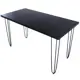 Кухонный стол прямоугольный со столешницей Solarius Loft 140x60 см и черных металлических ножках-шпилькахмассив сосны цвет черный
