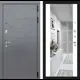 Входная дверь Labirintdoors Космо 205x88см правый цвет белый софт/графит софт с зеркалом ФЛЗ-1
