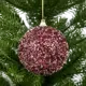 Елочное украшение Шар с темно-розовыми блестками Christmas ø8 см цвет красный