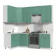 Кухонный гарнитур Стендмебель МоденаКГ140-180в-БДБр 180x237x60 см ЛДСП цвет дуб бирюзовый