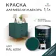 Краска для мебели моющаяся Weiss Acrilux без запаха полуматовая цвет RAL 6004 1.1 л
