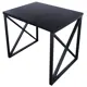 Кухонный стол квадратный со столешницей Solarius loft 110x80 см и черными металлическими крестообразными ножками Массив сосны цвет черный