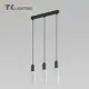 Светильник подвесной со стеклянными плафонами TK Lighting 855 Look 3 лампы 12 м² цвет графит