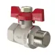 Кран шаровой прямой V&G Valogin VG-101101 PN25 1/2" НР-ВР латунь ручка бабочка