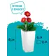 Кашпо Mini cubi Lechuza d 9.5 см 18.5 см 0.8 л пластик белый с автополивом