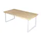 Журнальный столик прямоугольный Solarius Loft 80x140x50 см без покрытия коричневый с белыми ножками