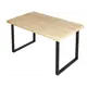 Журнальный столик прямоугольный Solarius Loft 60x110x50 см без шлифовки и покраски коричневый с черными ножками