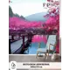 Фотообои флизелиновые Foto print Цветущая сакура у озера 300x270 см 19-007-А-3-2.7