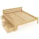 Кровать двуспальная Solarius Классика 150x63x210 см 2 выкатных ящика сосна с реечным основанием без шлифовки и покрытия цвет бежевый