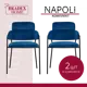 Комплект стульев 2 шт Bradex Napoli 59x61x83 см велюр цвет синий