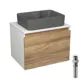 Комплект: тумба Bauedge Bau Dream Blackwood 60 BD2813 1 ящик раковина Cerama 48x37 темно-серая выпуск клик клак белый