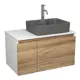 Комплект: тумба Bauedge Bau Dream Blackwood 80 BD2839 раковина BAU Cerama 48x37 темно-серая смеситель Hotel Dream нерж сталь