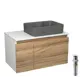 Комплект: тумба Bauedge Bau Dream Blackwood 80 BD2841 раковина Cerama 48x37 темно-серая выпуск клик клак белый