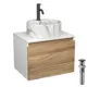 Комплект: тумба Bauedge Bau Dream Blackwood 60 BD2968 1 ящик Раковина накладная BAU Element D41 мрамор смеситель Hotel Dream черный выпуск клик клак