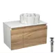 Комплект: тумба Bauedge Bau Dream Blackwood 80 Раковина круглая накладная Element D41 мрамор выпуск клик клак черный