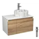 Комплект: тумба Bauedge Bau Dream Blackwood 80 BD2978 Раковина накладная Element D41 мрамор смеситель Hotel Stil нерж сталь выпуск клик клак белый
