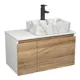 Комплект: тумба Bauedge Bau Dream Blackwood 80 BD2999 раковина прямоугольная Cerama 48x37 мрамор смеситель Hotel Black черный матовый