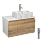 Комплект: тумба Bauedge Bau Dream Blackwood 80 BD3008 раковина BAU Cerama 48x37 мрамор смеситель Hotel Dream нерж сталь выпуск клик клак хром