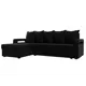 Диван Лига Диванов Гермес Лайт 112725L 231x90x141 см вельвет цвет черный