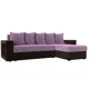 Диван Лига Диванов Дубай Лайт 114176 241x80x140 см вельвет цвет коричневый/фиолетовый