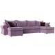 Диван Лига Диванов Элис 110293 336x83x157 см вельвет цвет фиолетовый
