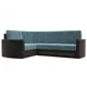 Диван Лига Диванов Белла 117612L 233x90x169 см велюр цвет бирюзовый/коричневый