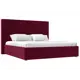 Кровать Лига Диванов Аура 120559 215x130x213 см вельвет цвет бордовый