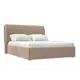 Кровать Лига Диванов Принцесса 120835 200x110x251 см велюр цвет бежевый