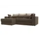 Диван Лига Диванов Майами 114930L 254x96x164 см рогожка цвет коричневый