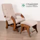 Кресло-качалка Glider Комплект 68 маятник с пуфом 57.4x96x86 см шенилл цвет tailor 3/орех