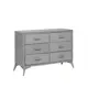 Комод Leset Кассио-6 6 ящиков 101x35x72.5 см вельвет цвет серый