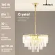 Люстра подвесная светодиодная Moderli Levi crystal V10736-4p 10 м² нейтральный белый свет цвет хром