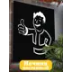 Панно настенное с подсветкой светодиодное Бруталити Arthur panno игры fallout - 1501 холодный белый (голубой) свет цвет черный