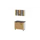 Кухонный гарнитур Furniture Integration Абрау 100x210x60 см ЛДСП цвет белый, черный матовый, дуб крафт золотой