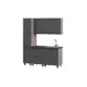 Кухонный гарнитур Furniture Integration Этна Софт 130x213.4x60 см ЛДСП цвет графитовый серый