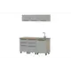 Кухонный гарнитур Furniture Integration Этна Софт Грей 160x210x60 см ЛДСП цвет светло-серый