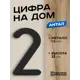 Цифра на дом Ilikpro большая металлическая 2 (два) Антал черная