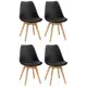 Набор стульев 4 шт Hesby Essence fusion 47x81x55 см эко кожа цвет черный
