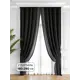 Комплект штор на ленте At Home Твеон 180x290 см бархат цвет черный AA206237-290