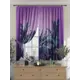 Комплект штор на ленте At Home Палмион 150x180 см габардин цвет черный/зеленый/зеленый AA925389